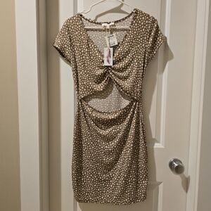 Jessica Simpson Tan Patterned Mini Dress